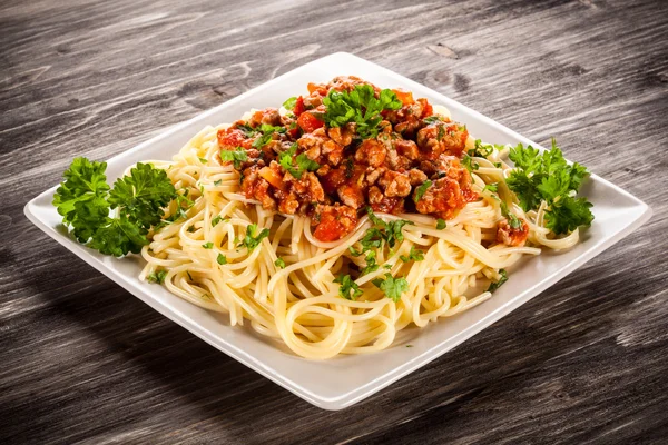 Pasta met vlees — Stockfoto