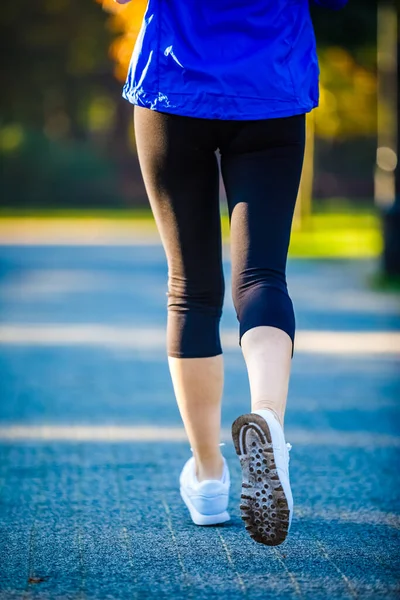 Vida Sana Mujer Corriendo Parque Ciudad — Foto de Stock