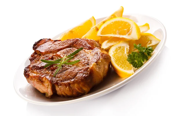 Steak et oranges — Photo