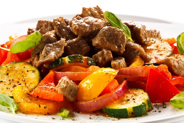 Grilled meat with vegetables — Stock Photo, Image