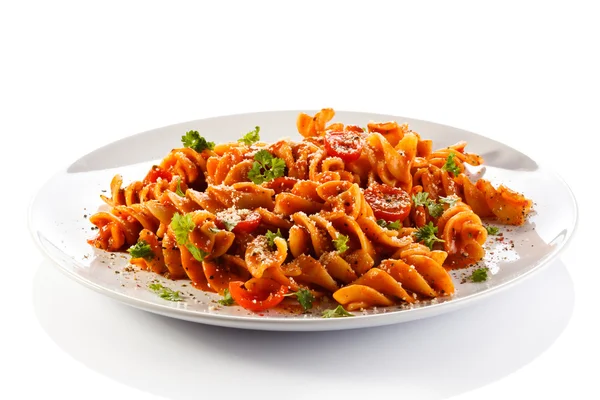 Pasta con carne, salsa de tomate — Foto de Stock