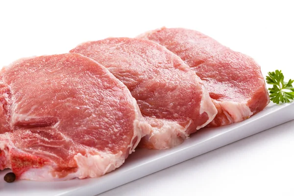 Fresh raw pork chops — Stock Photo, Image