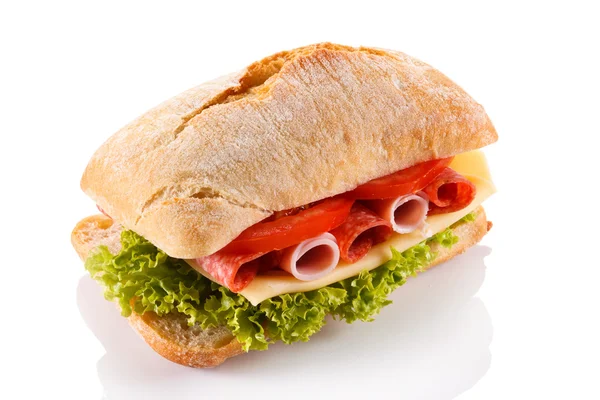 Sandwich su sfondo bianco — Foto Stock