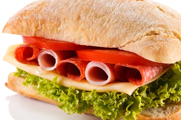 Sandwich su sfondo bianco — Foto Stock
