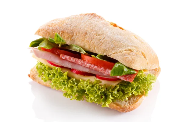 Sandwich su sfondo bianco — Foto Stock