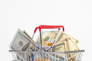 alışveriş sepeti ve dolar