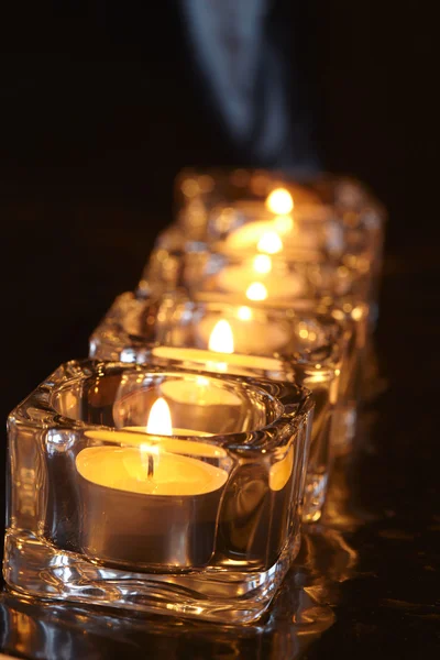 Velas luzes, close-up — Fotografia de Stock