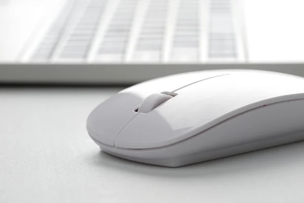 Миша з клавіатурою ноутбука — стокове фото