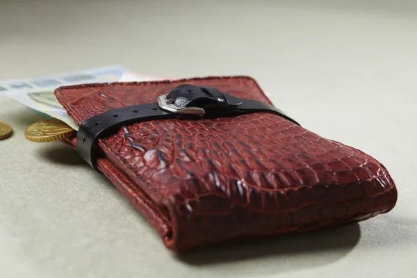 red leather wallet