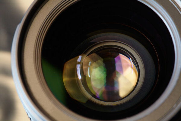 closeup view of photographic lens