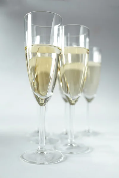 Closeup champagne glasses — Stock Photo, Image