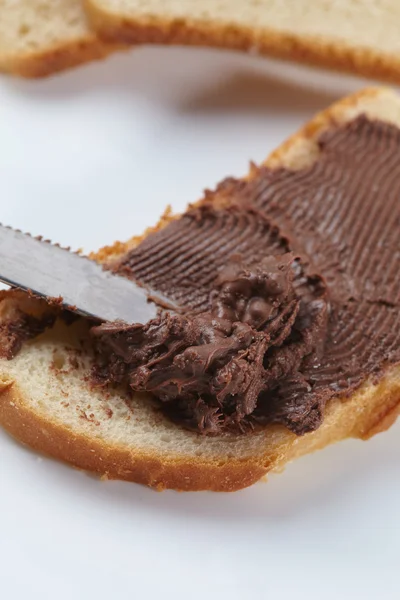 Bröd med choklad grädde — Stockfoto