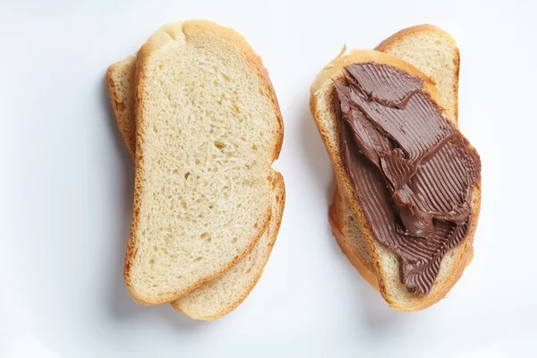Pane con crema al cioccolato — Foto Stock