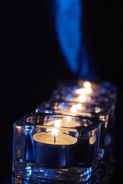 Queimando velas românticas — Fotografia de Stock