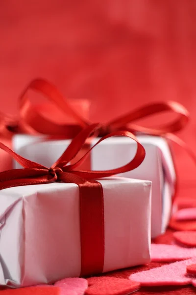Festive gift boxes — Stok fotoğraf