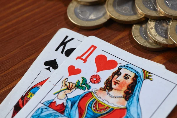 Игры карты и деньги — стоковое фото