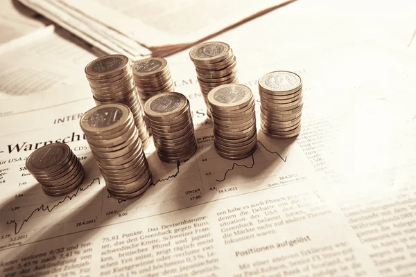 Stacks of euro coins — Stock Photo, Image