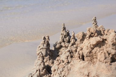 Kum kale yaz sahilde yakın çekim 