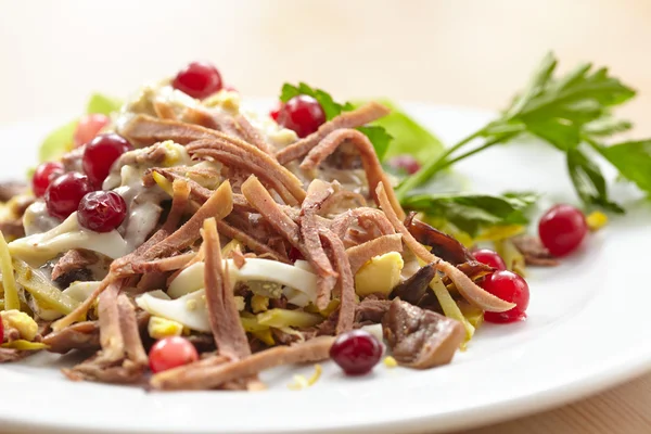 Tasty salad with meat — Stock Photo, Image