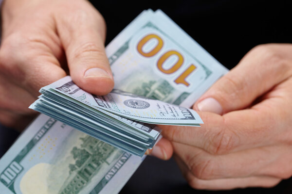 businessman hands with money