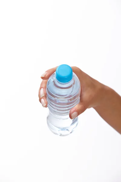 Hand with water bottle — Stock Photo, Image