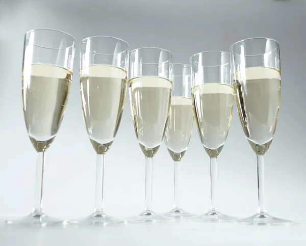 Holiday champagne glasses — Stock Photo, Image