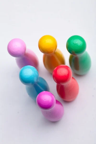 Färgglada plast käglor — Stockfoto