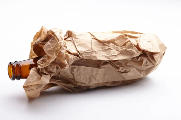 Beer in paper bag — Stock Photo, Image