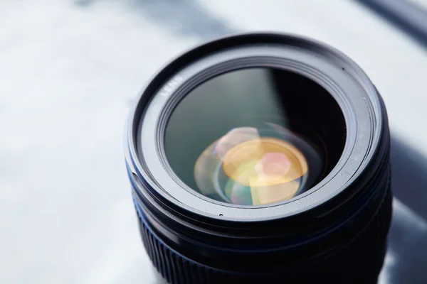 Fotografická kamera objektiv — Stock fotografie