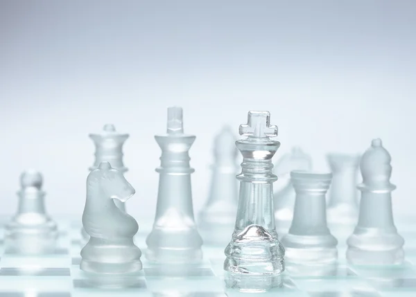 Glass chess  on background — Stock Photo, Image