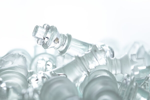 glass chess  on background