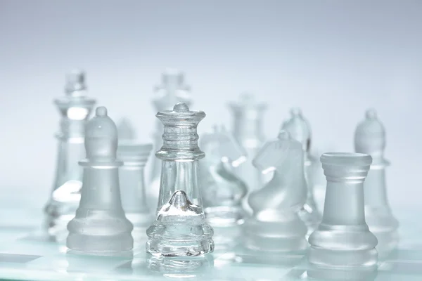 Glass chess close up — Stock Photo, Image