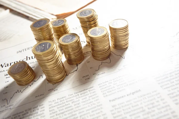 Stacked golden coins — Stock Photo, Image