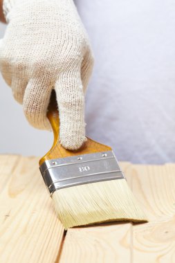 fırça ile çalışan adam