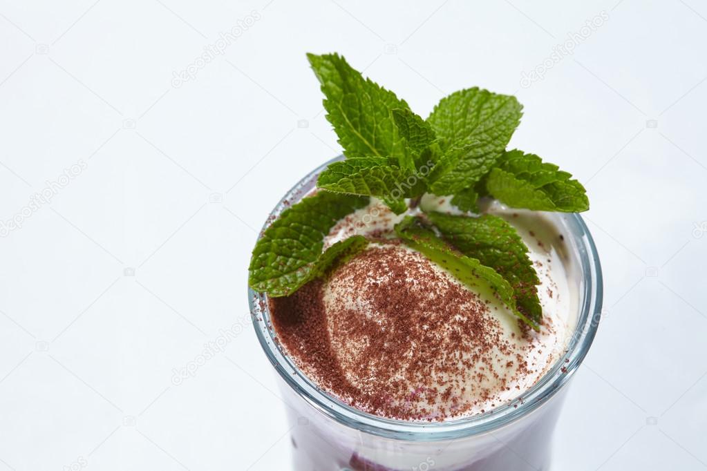 latte macchiato with mint 