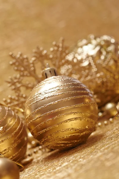 Decorações de ouro do ano novo — Fotografia de Stock