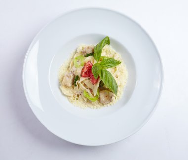 Balık lezzetli makarna