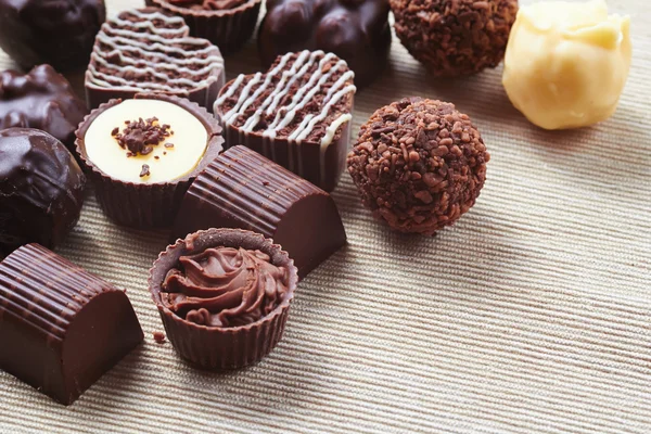 Pyszne czekoladowe słodkości — Zdjęcie stockowe
