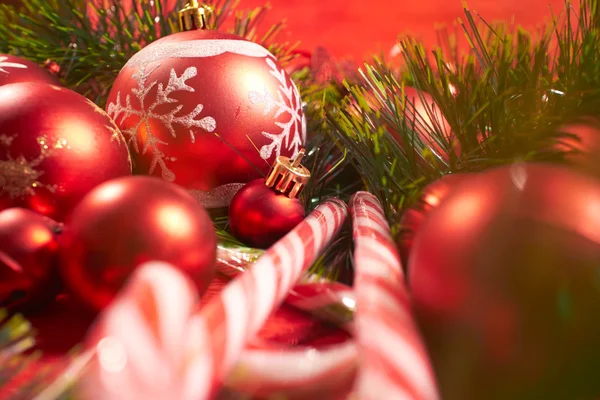 Red Christmas decorations — Stock Photo, Image