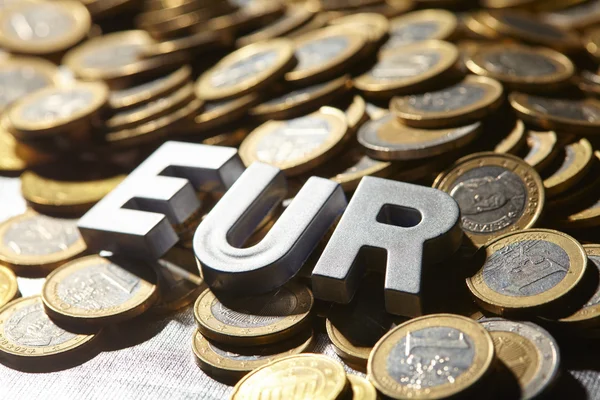 Euro coins close up — Stock Photo, Image