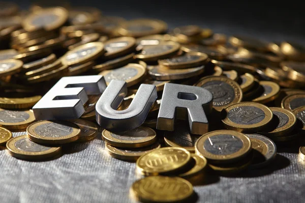 Euromince zblízka — Stock fotografie