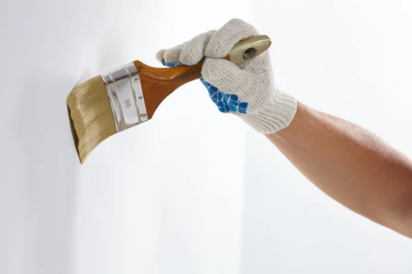 Man working with brush — Stock Photo, Image