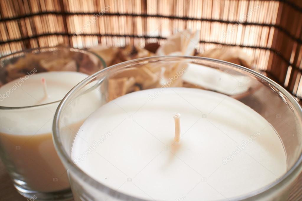 white romantic candles