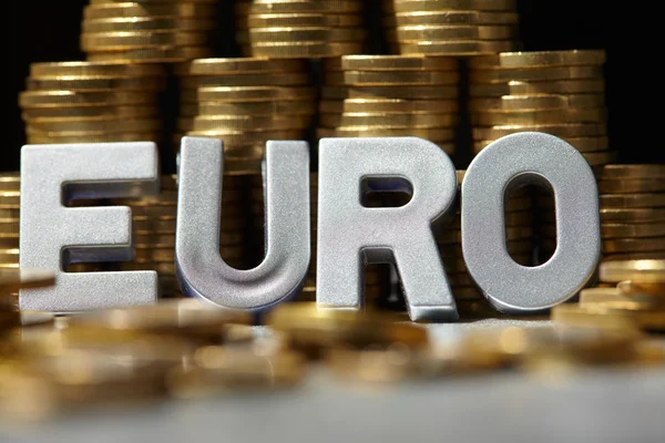 Az euro-érmék halom — Stock Fotó