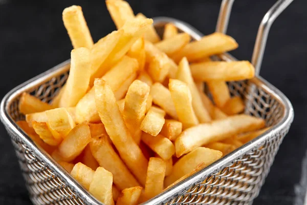 Pommes Frites Korb Nahsicht — Stockfoto