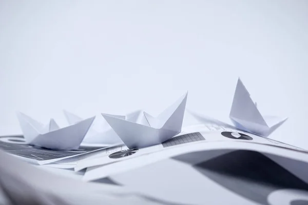 Paper Boat Documents Business Concept — Stock Photo, Image