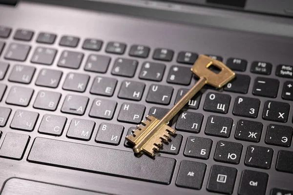 key on computer keyboard, close view