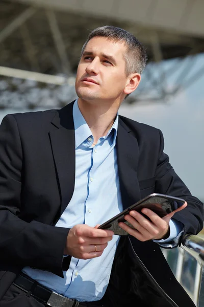 Businessman  with pc tablet — Stock Photo, Image