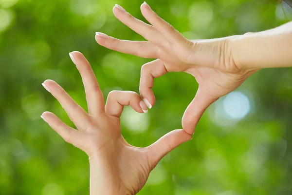 Woman hands heart — Stock Photo, Image