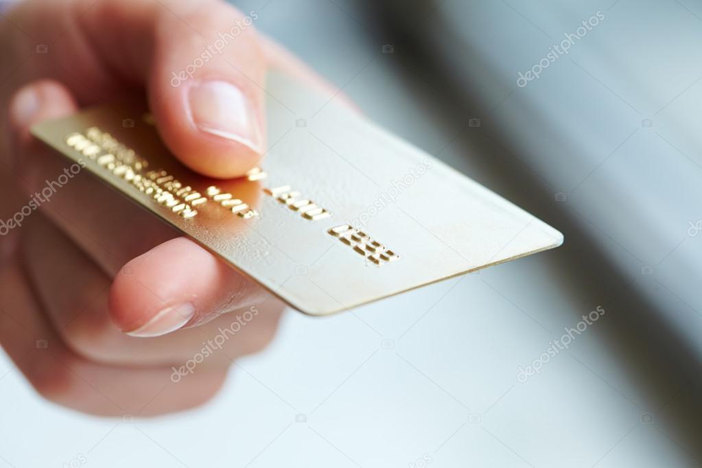 Credit card in  hand